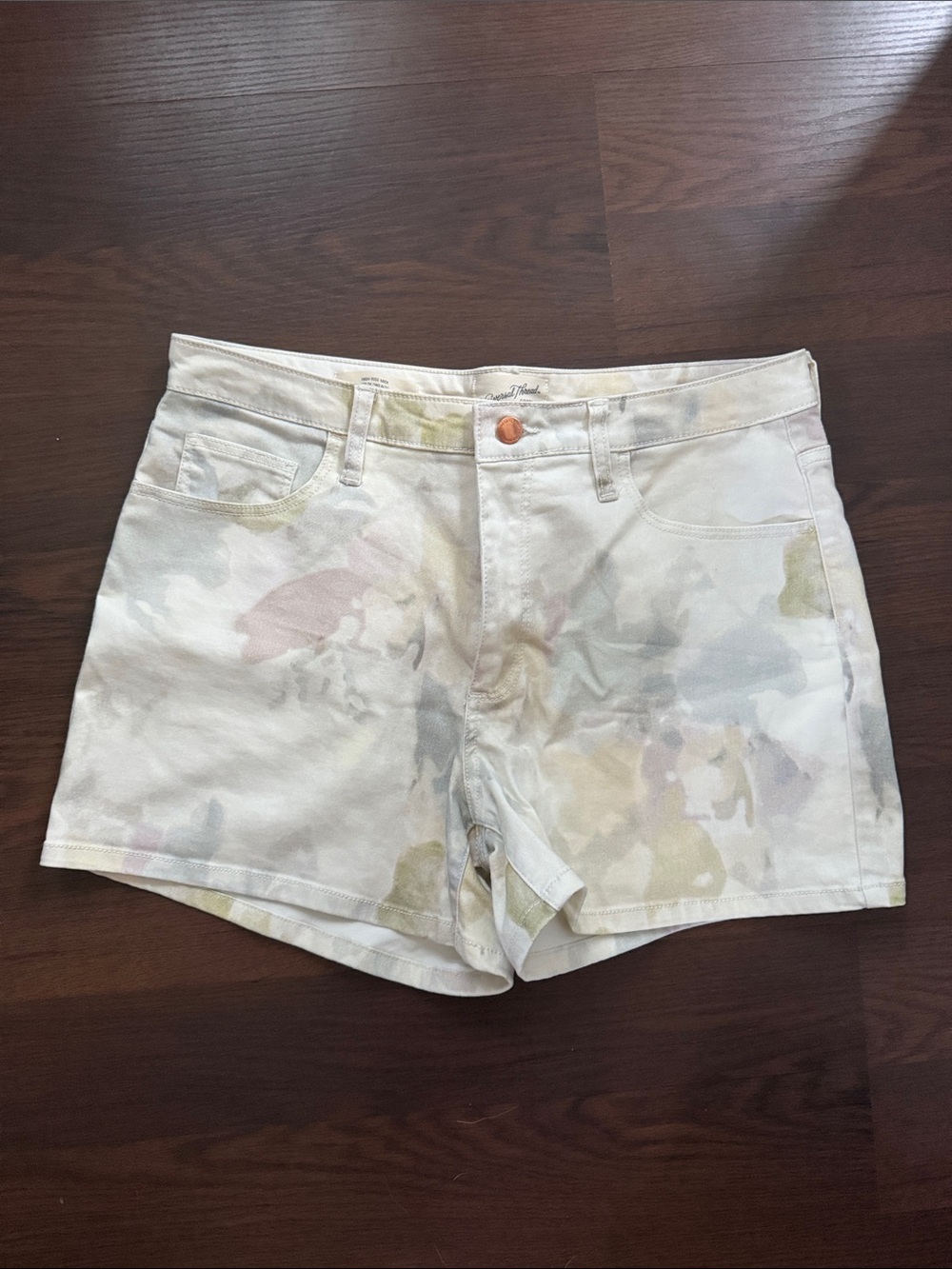 Universal Thread Women's Light Neutral Camo Denim Shorts